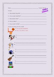 English worksheet: Can