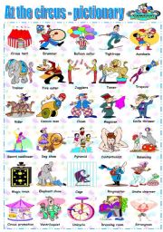 English Worksheet: AT THE CIRCUS - PICTIONARY