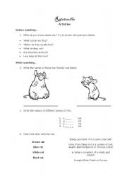 English Worksheet: watching a movie activities: Ratatouille