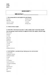 English Worksheet: Carpentry Tools