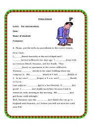 English Worksheet: Business english pre intermediate level test (2)