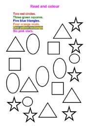 English Worksheet: SHAPES AND COLOURS