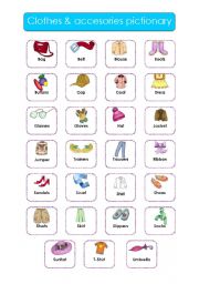 English Worksheet: Clothes pictionary