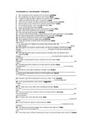 English Worksheet: FCE Use of English -Transformations