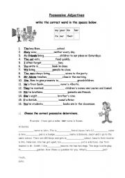 possessive adjectives worksheet