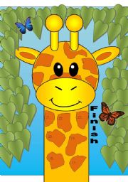 English Worksheet: Giraffe Gameboard with Poem Dictaction Activity (Matching Cards Available in Another File)