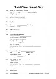 English worksheet: West Side Story - Tonight