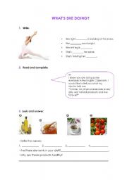 English worksheet: Exercises and Health