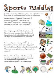 English Worksheet: Sports Riddles