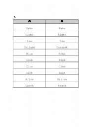 English Worksheet: L & R pronunciation