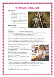 English Worksheet: The Promise- Girls Aloud Song