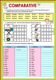 English Worksheet: Comparative