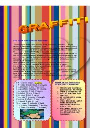 English Worksheet: GRAFFITI