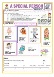 English Worksheet: Writing about strange people