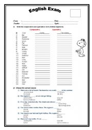 English Worksheet: COMPARATIVE AND SUPERLATIVE ADJECTIVES