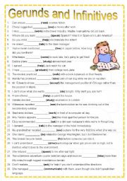 English Worksheet: Gerunds and Infinitives Exercise