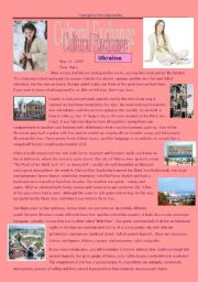 English Worksheet: Rachels Diary - Cultural Exchange (Ukraine) - part2