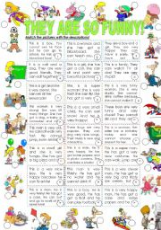 English Worksheet: THEY ARE SO FUNNY!!! (a fun activity for great kids)