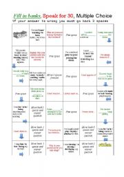 English Worksheet: Board game to practice -ing and inf