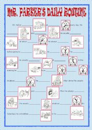 English Worksheet: Mr. Parkers daily routine