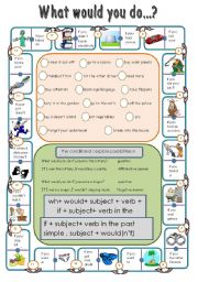 English Worksheet: conditional dominoes