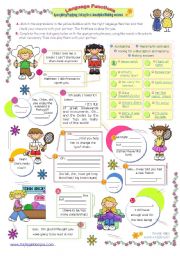 English Worksheet: Language functions (8th in the series) - Apologising/replying to apologies; making excuses; Asking for a description and replying