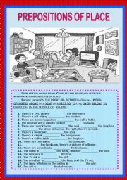 English Worksheet: Prepositions of Place