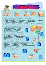 English Worksheet: PREPOSITIONS