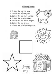 English Worksheet: Coloring things
