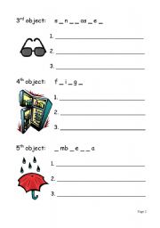 English worksheet: Objects, materials and uses (2/3)