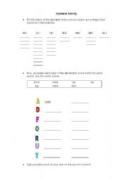 English worksheet: The alphabet