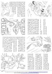 English Worksheet: The Little Mermaid (Story Mini Book)