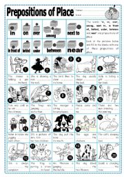 English Worksheet: Prepositions of Place (2)