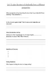 English worksheet: cinderella planning