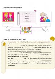 English Worksheet: family relationships (2/3)