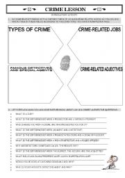 English Worksheet: crime lesson