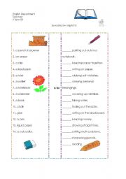 English Worksheet: CLASSROOM OBJECTS