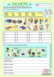 English Worksheet: Objects