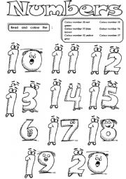 English Worksheet: Numbers 10 to 20