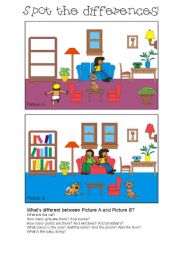 English Worksheet: Spot the differences 1
