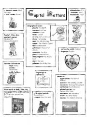 English Worksheet: CAPITAL LETTERS (B&W)