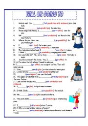 English Worksheet: WILL VS. GOING TO