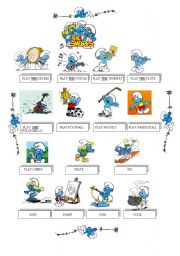 English Worksheet: SPORTS AND ACTIVITIES WITH THE SMURFS