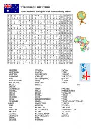 WORDSEARCH THE WORLD