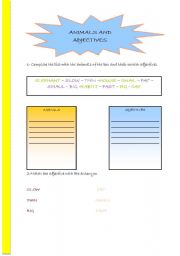 English worksheet: Adjectives