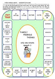 English Worksheet: A FEW WORDS about... - DESCRIPTION BOARD GAME