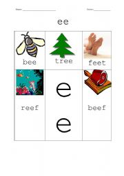 English worksheet: ee worksheet