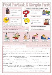 English Worksheet: Past Perfect X Simple Past