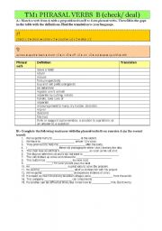 English Worksheet: 1bat Phrasal Verbs B