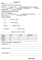 English Worksheet: Simple present